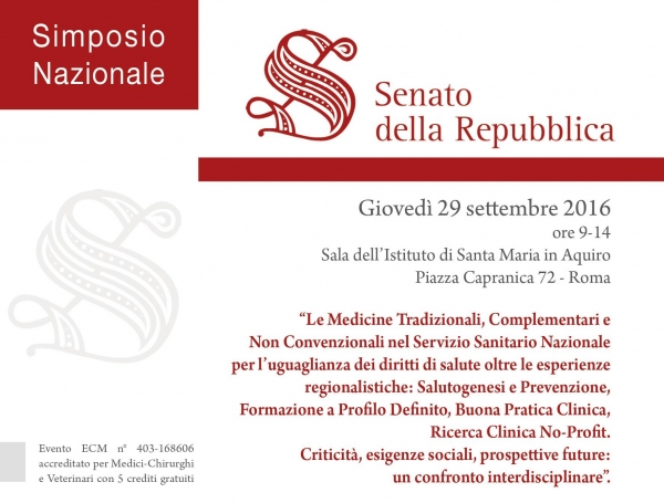 Simposio Nazionale - Senato della Repubblica, 29 settembre 2016.